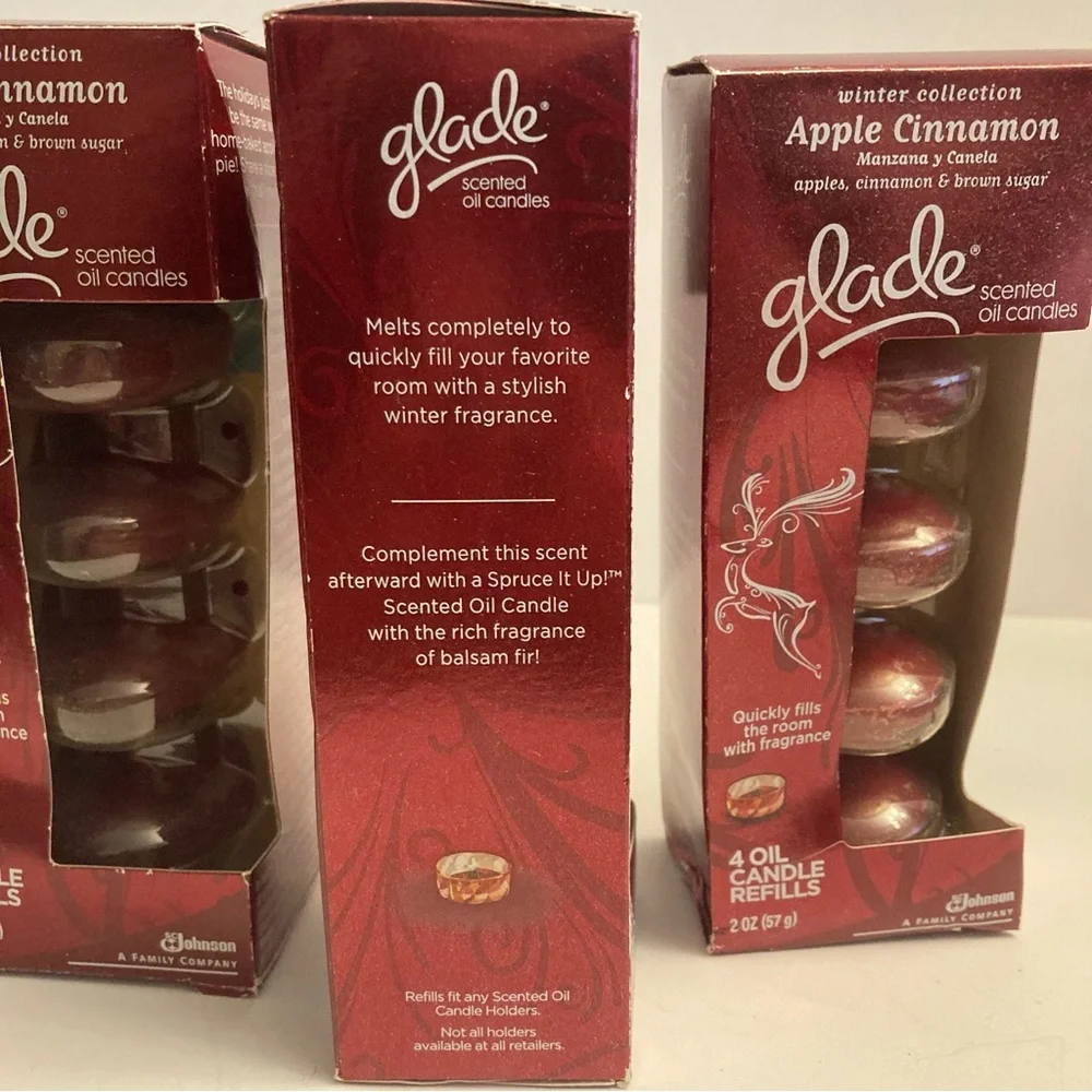 Glade Scented Oil Candle Holder & 3 Refills Apple Cinnamon Discontinued